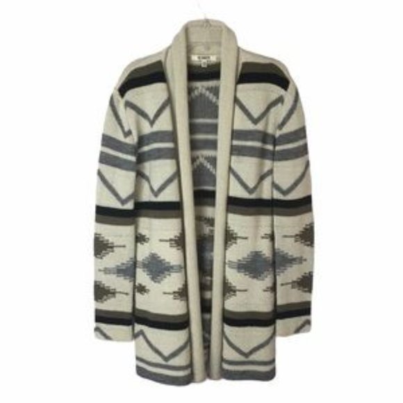 BB Dakota Sweaters - BB Dakota Denny Wool Blanket Pattern Cardigan